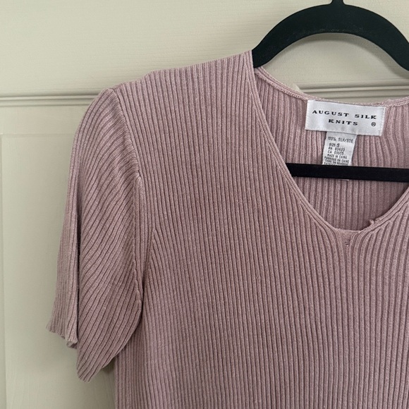 Vintage August Silk Dusty Rose Blouse - Picture 4 of 6